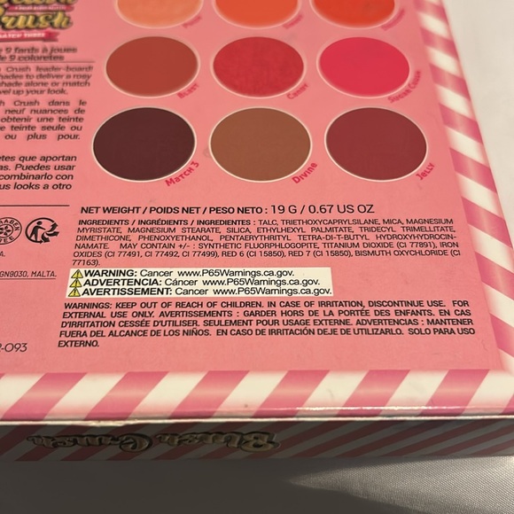 Blush Crush 9 Color Blush Palette Match Three by Rude Cosmetics full size 0.67oz - Picture 7 of 8